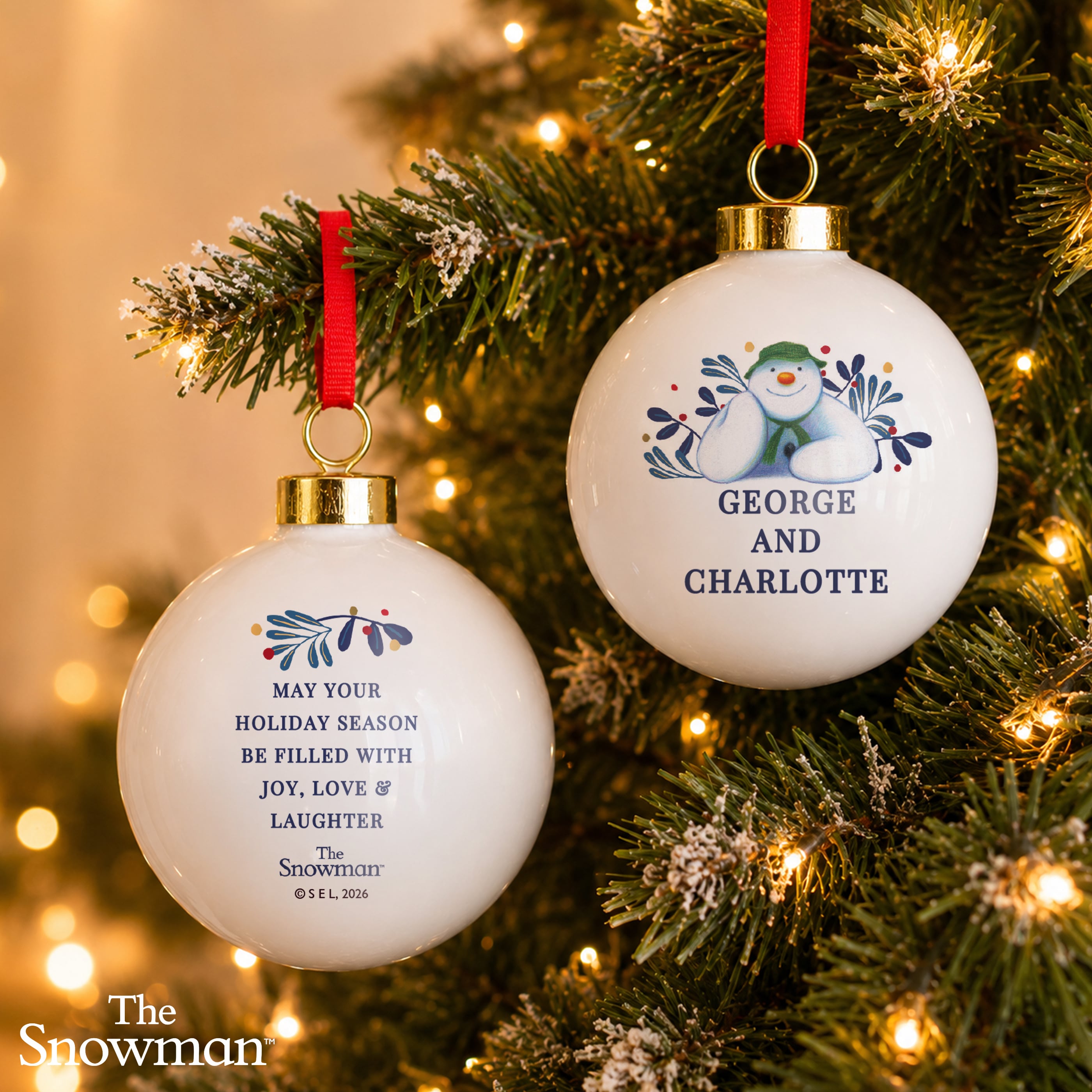 Personalised The Snowman Countdown to Christmas Bauble