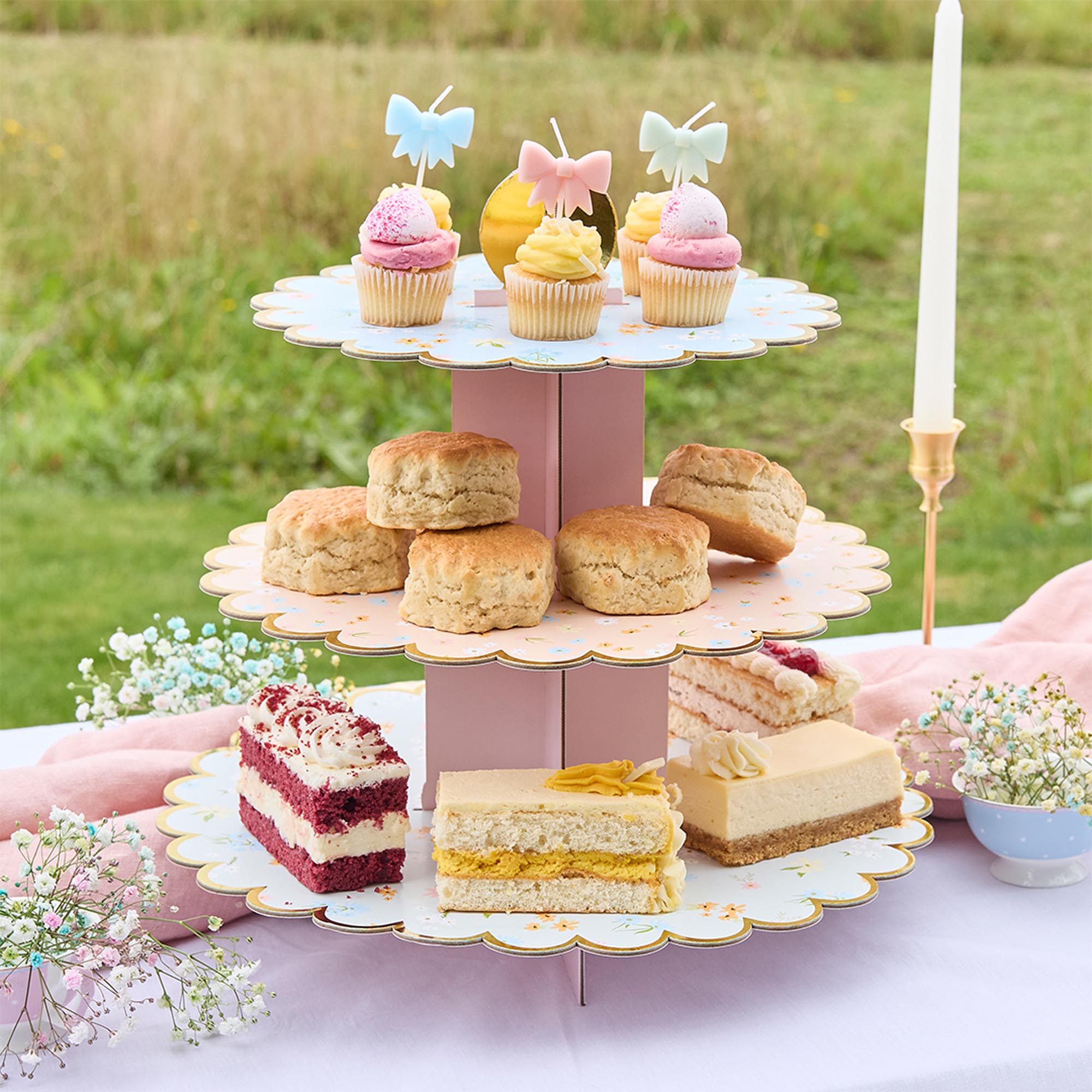 Floral 3 Tier Cake Stand