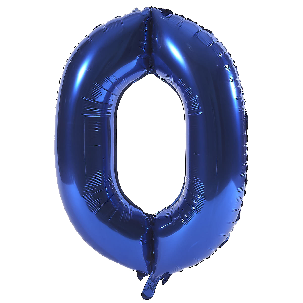 Age 60 Giant Foil Helium Numeral Balloons - Blue (deflated)