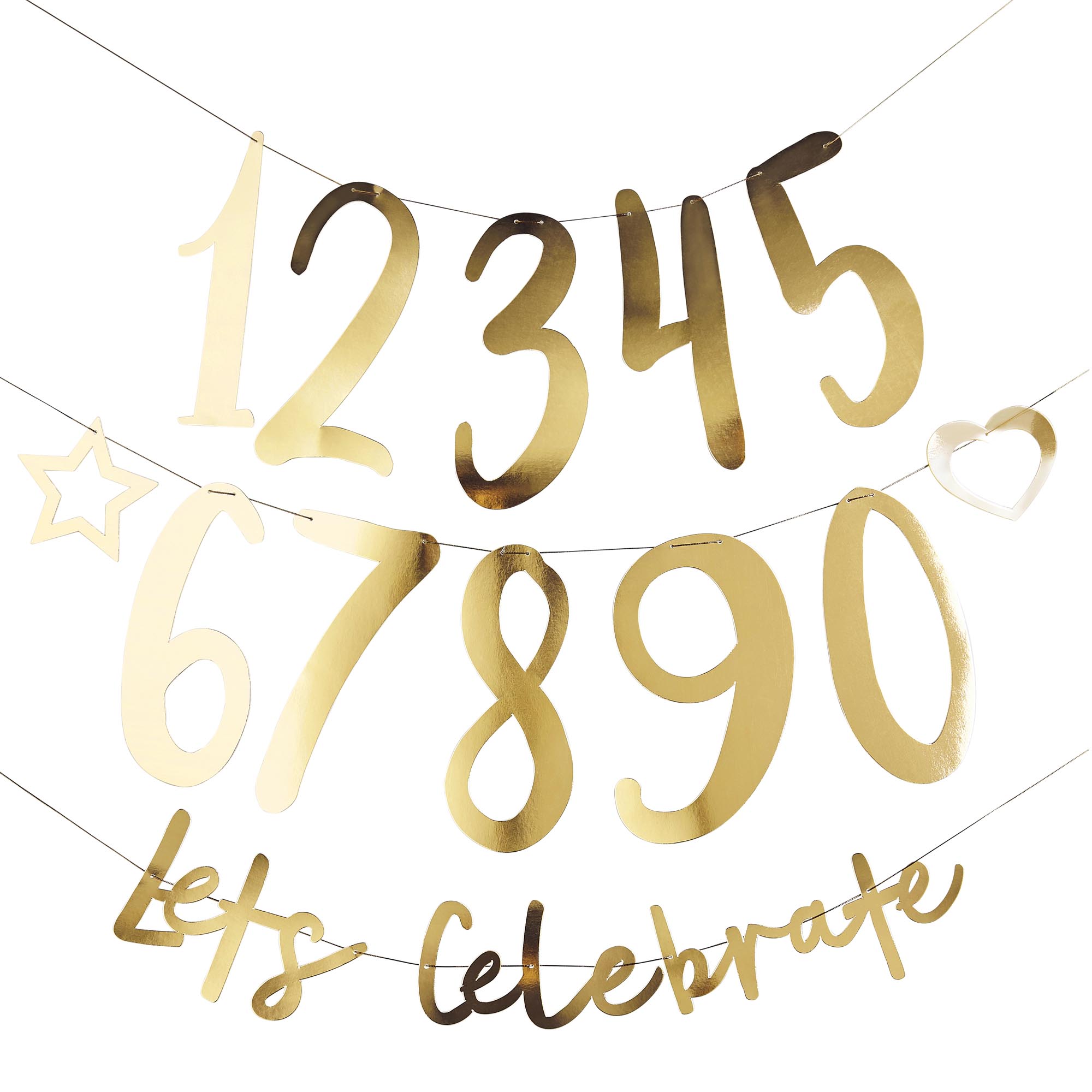 Metallic Gold Lets Celebrate Customisable Card Banner x2 2m