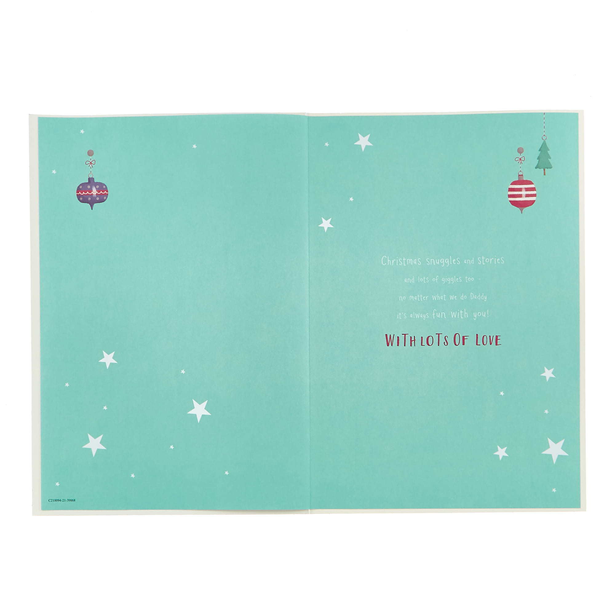 Hugs Bear Christmas Card - A Very Special Daddy