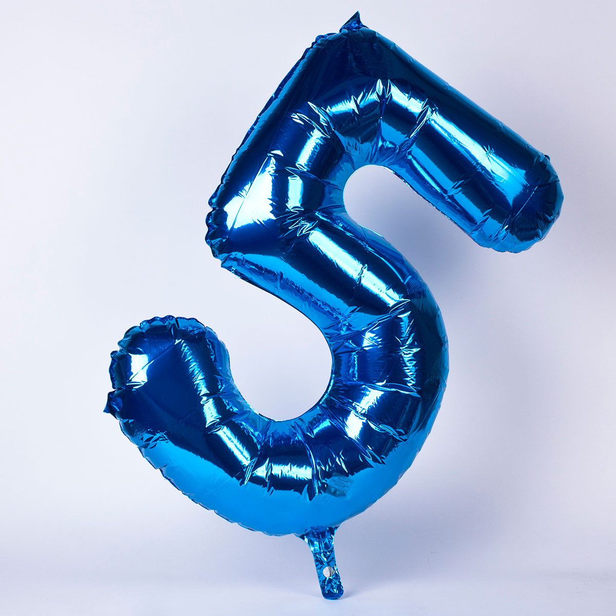 Blue Number 5 Giant Foil Helium Balloon INFLATED 