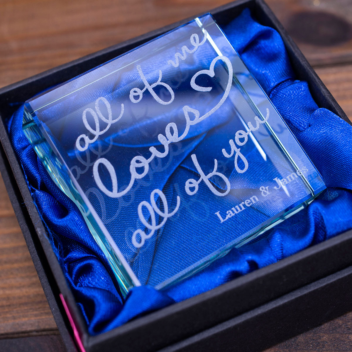 Personalised Engraved Glass Token - All Of Me Loves All Of You