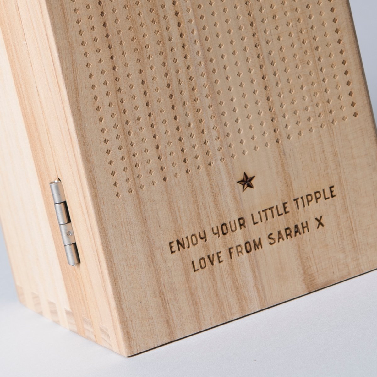 Engraved Luxury Wooden Whisky Box Glenfiddich Whisky - Initials & Message