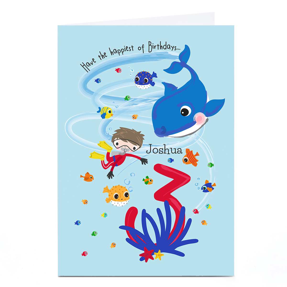 Personalised Rachel Griffin Birthday Card - 3, Happiest Of Birthdays