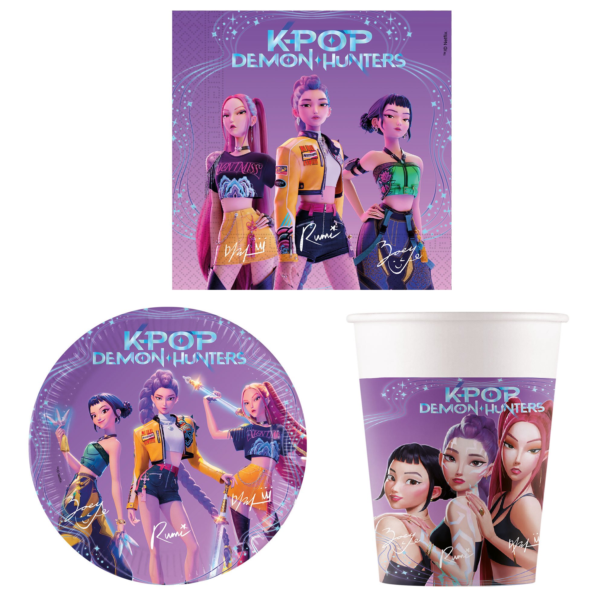 KPop Demon Hunters Party Tableware Bundle - 16 Guests