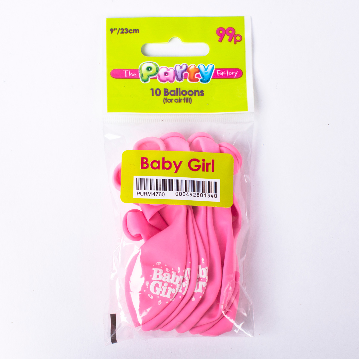 Pink Baby Girl Small Latex Balloons, Pack Of 10