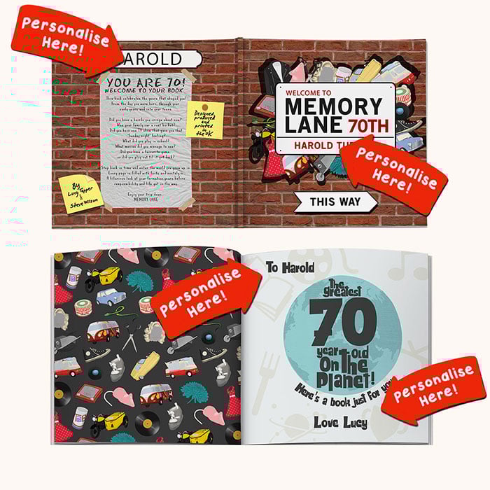 Personalised Book - Memory Lane 70th Birthday