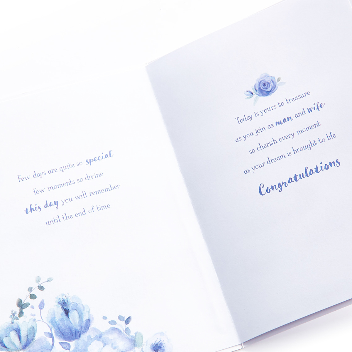 Wedding Card - Blue Flowers
