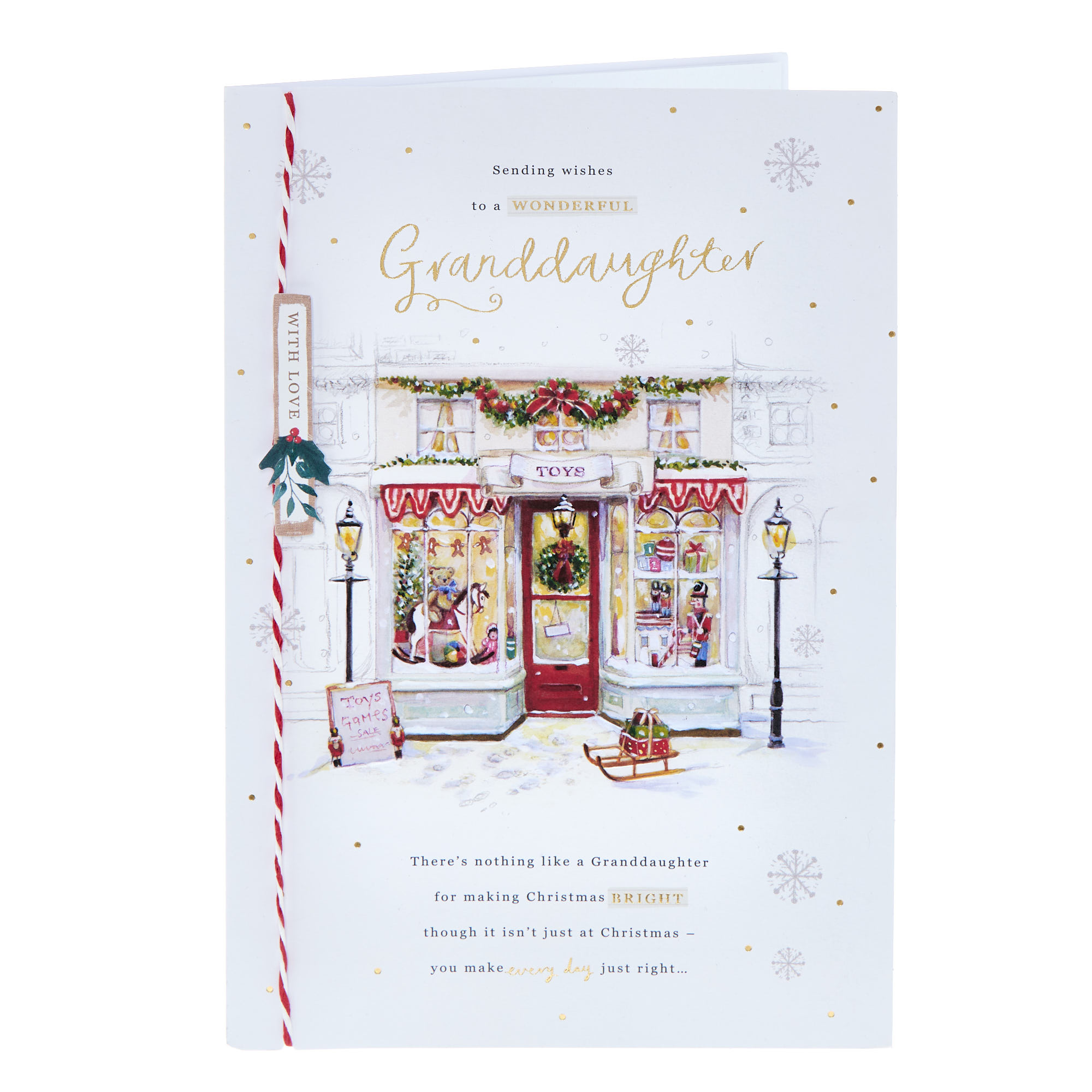 Granddaughter Toy Shop Window Christmas Card
