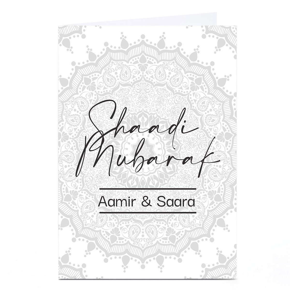 Personalised Roshah Designs Wedding Card - Shaadi Mubarak