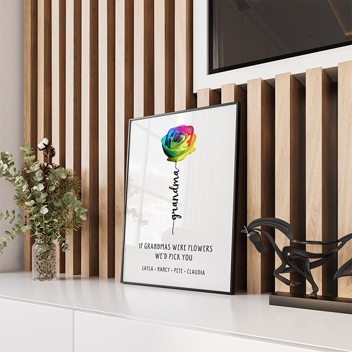 Personalised Single Rainbow Flower Print