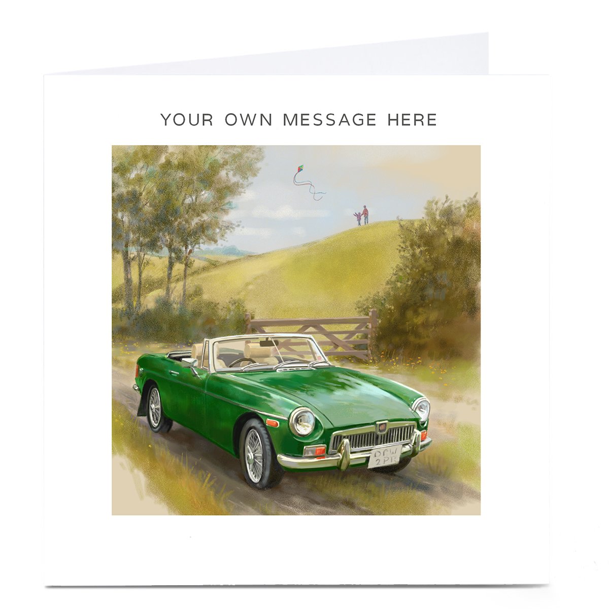 Personalised Card - Vintage Green Car