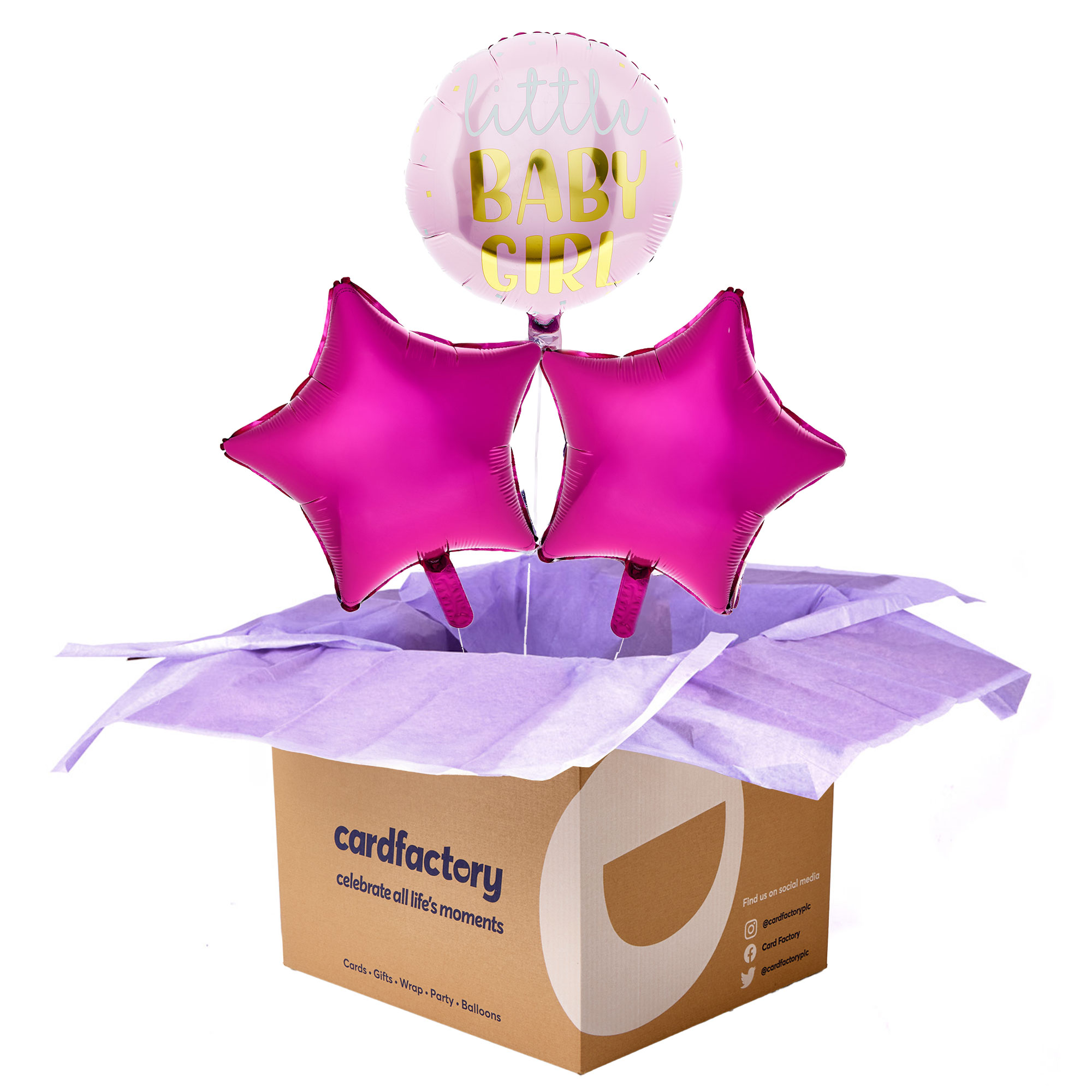 Little Baby Girl Balloon Bouquet - DELIVERED INFLATED!