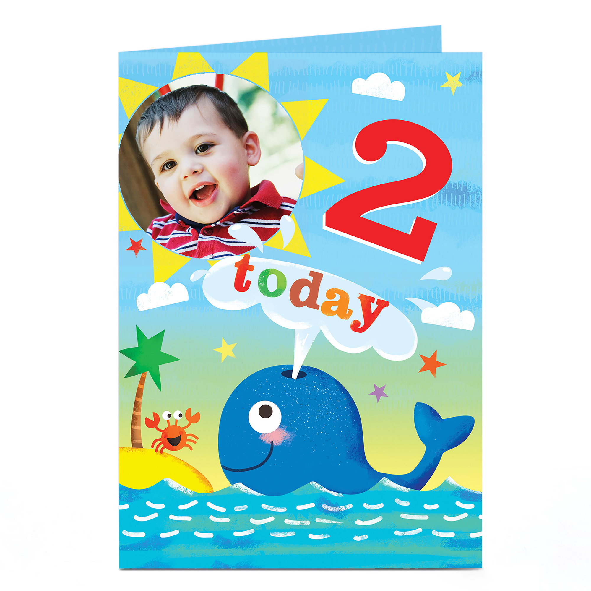 Photo Any Age Birthday Card - Whale & Sunshine
