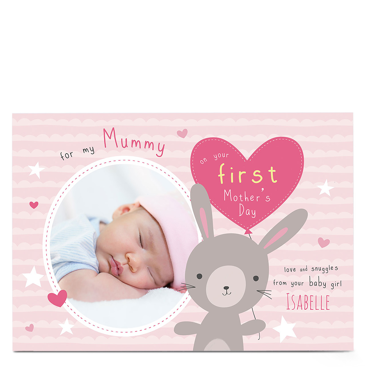 Photo Upload Mother's Day Card - On Your First Mother's Day Pink