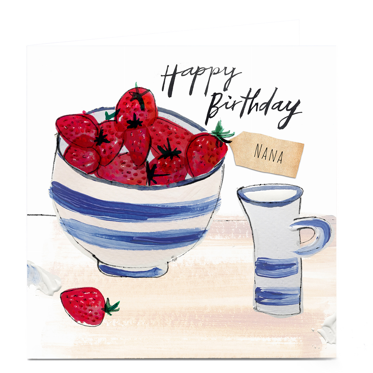 Personalised Emma Valenghi Birthday Card - Strawberries 
