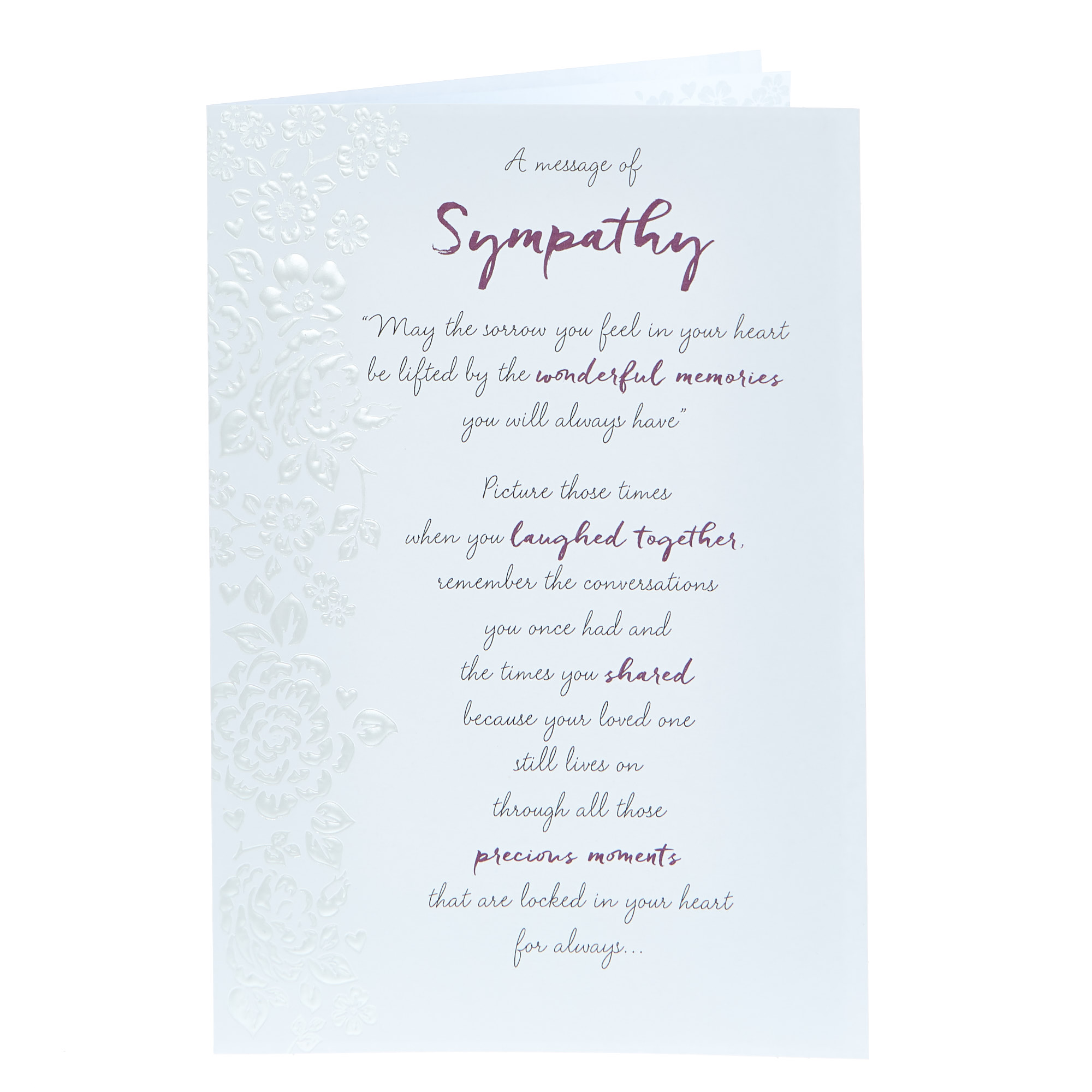 Sympathy Card - Wonderful Memories