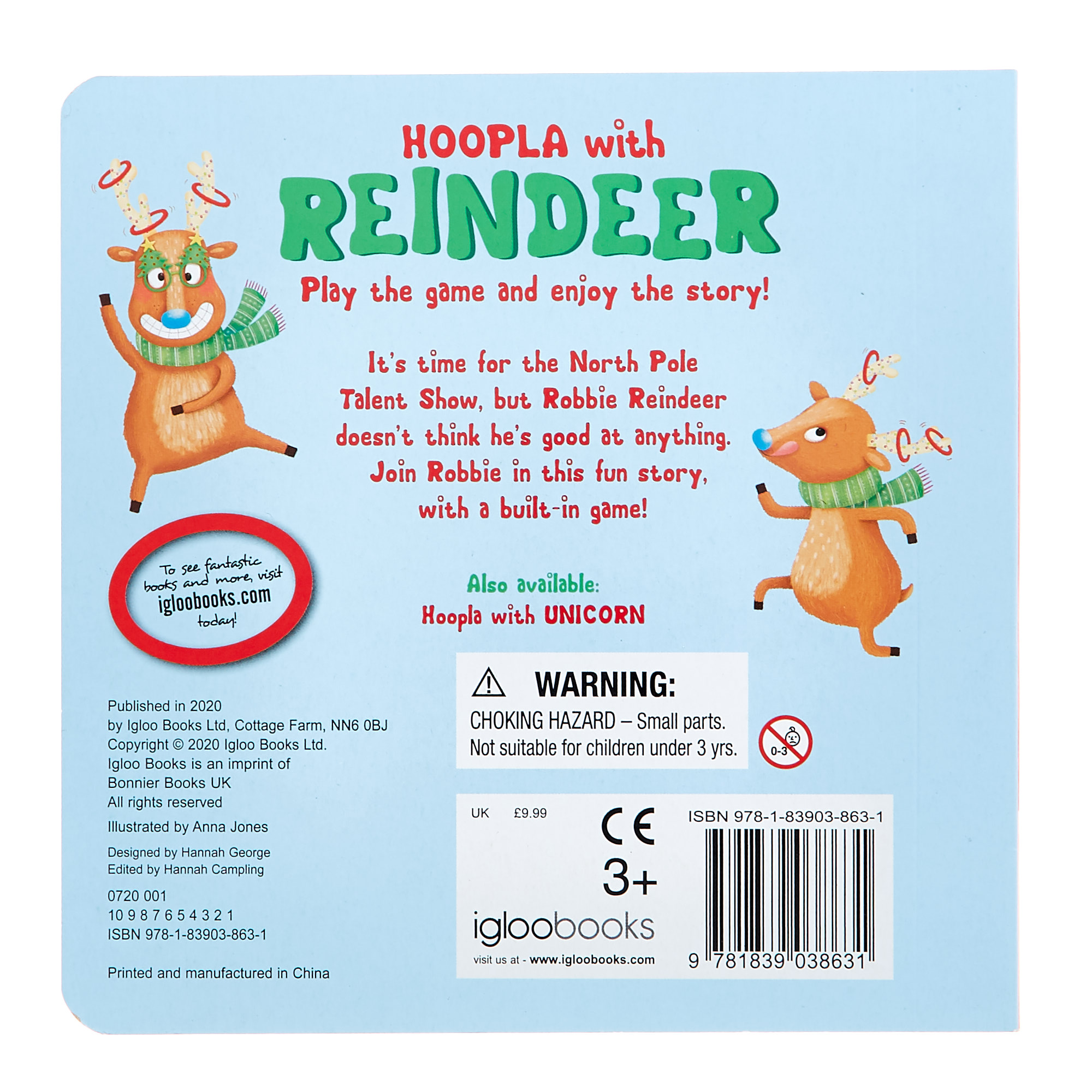 Hoopla With Reindeer Children's Book & Game 