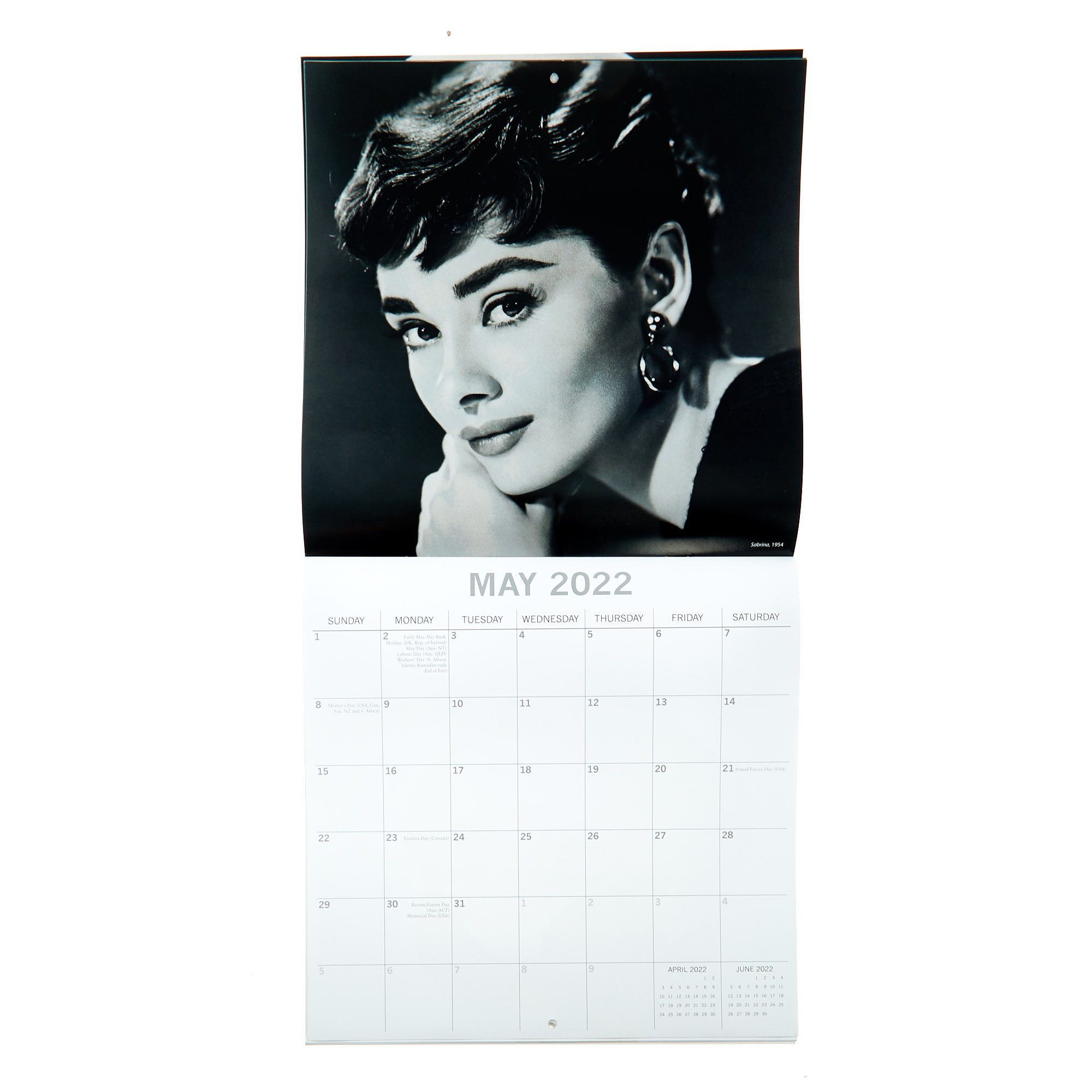 Audrey Hepburn 16-Month 2022 Calendar