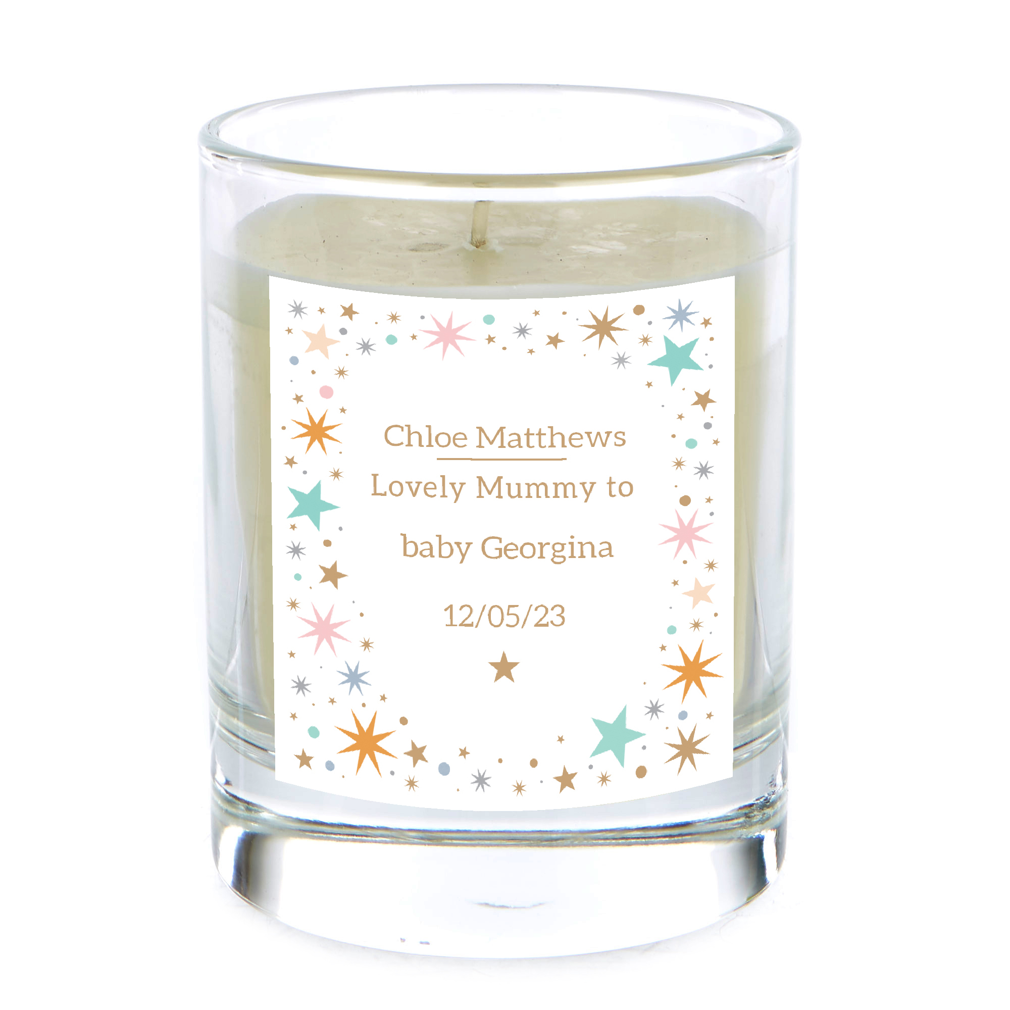 Personalised Pomegranate & Cashmere Scented Candle - New Mum