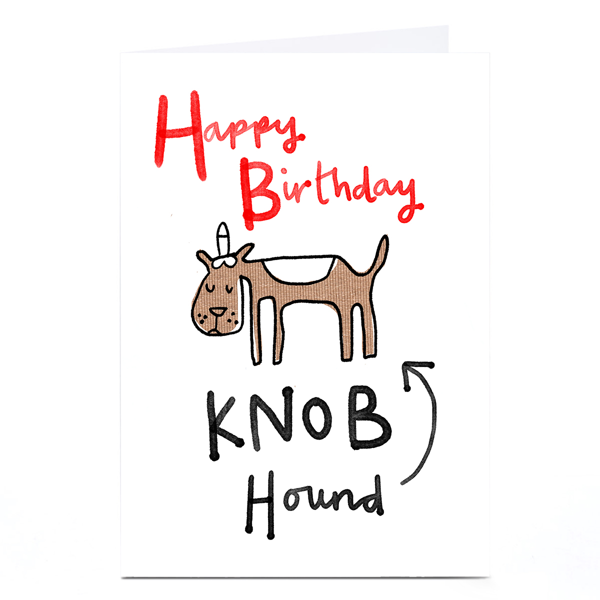 Personalised Lindsay Kirby Birthday Card - Knob Hound