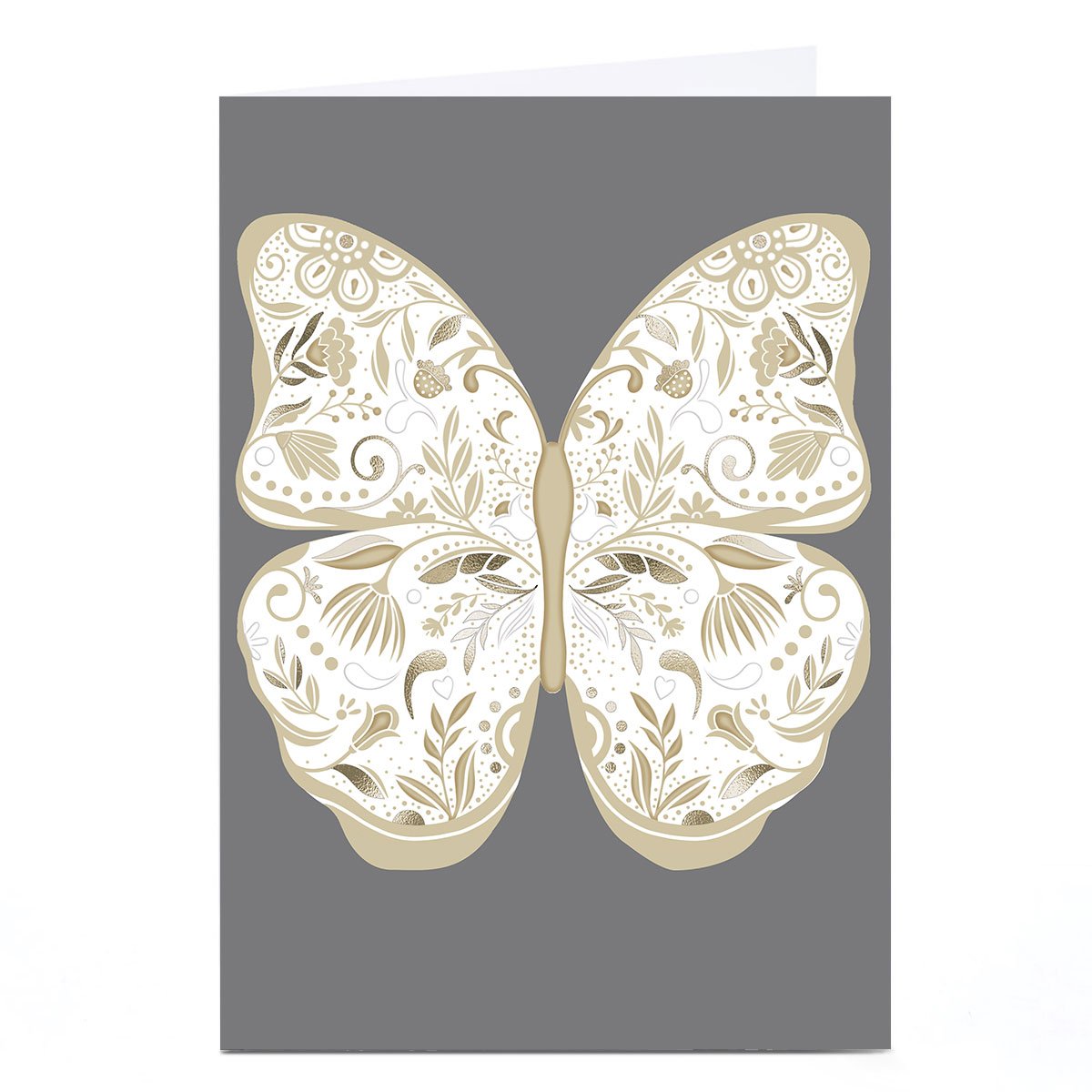 Personalised Birthday Card - Gold Butterfly