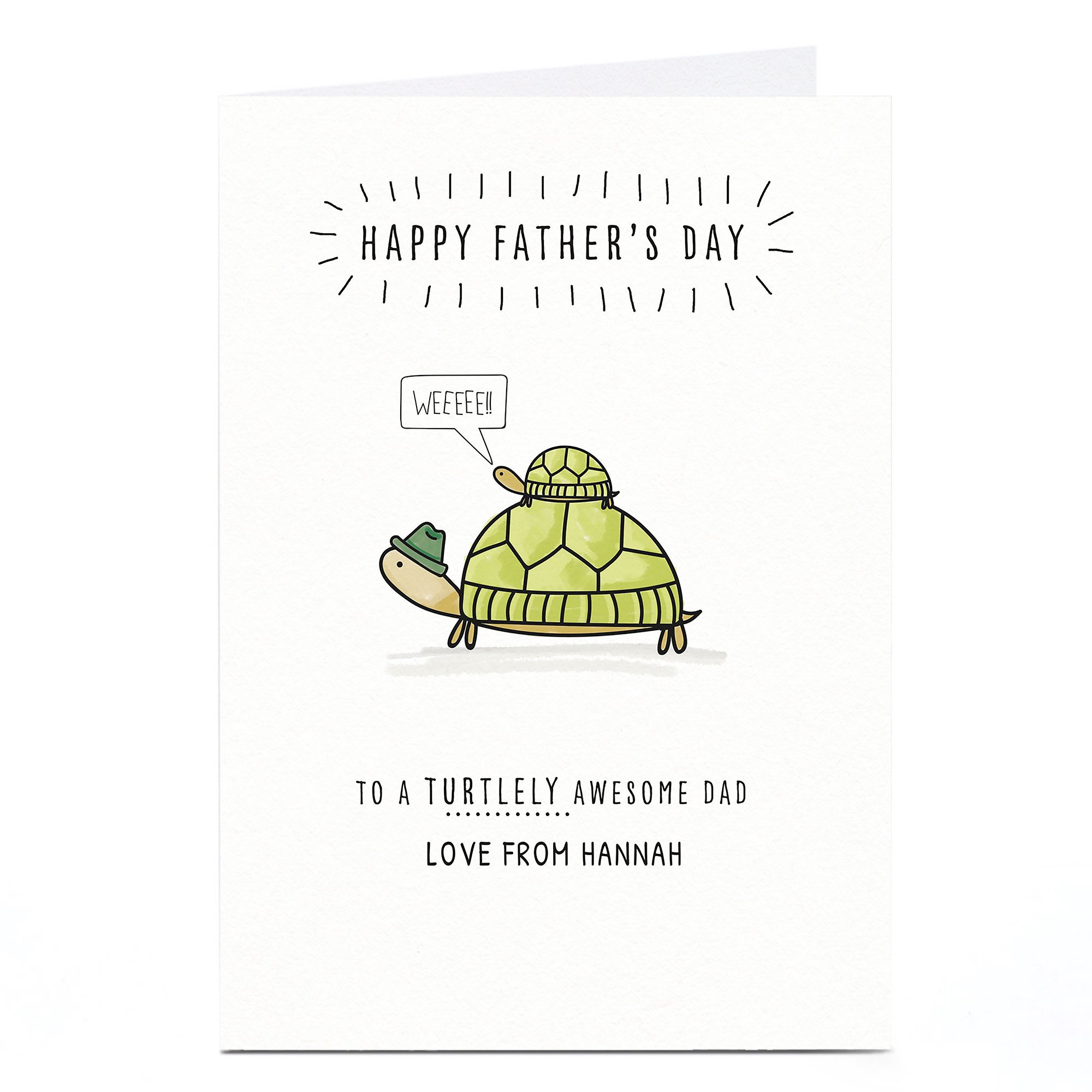 Personalised Father's Day Card - Turtlely Awesome