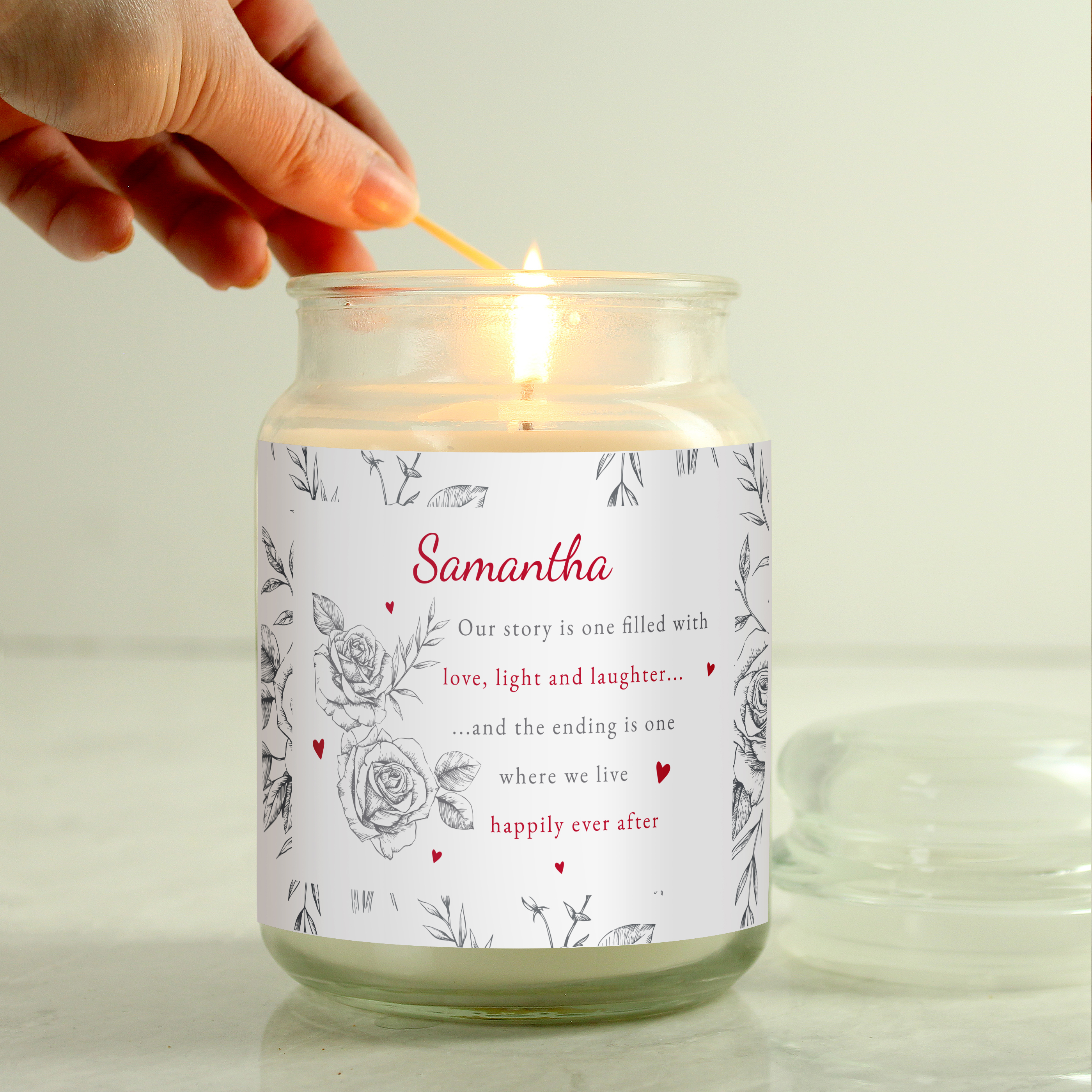 Personalised Happily Ever After Vanilla Candle Jar