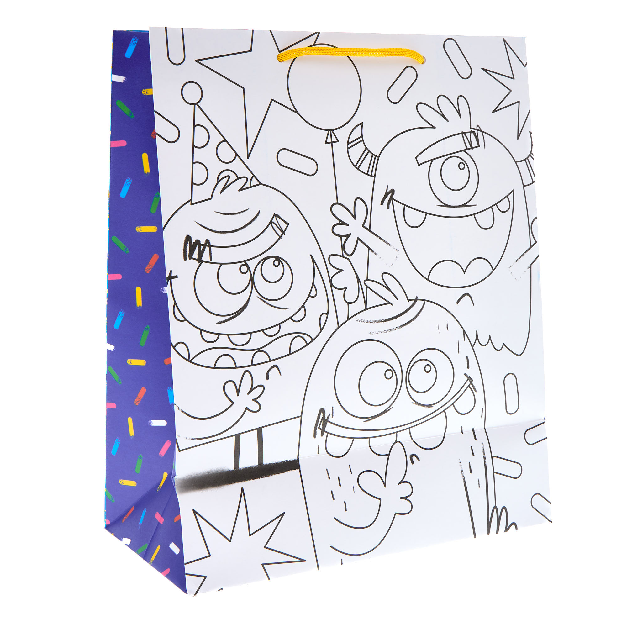 Monster Birthday Large Portrait Gift Bag With Colour-In Activity