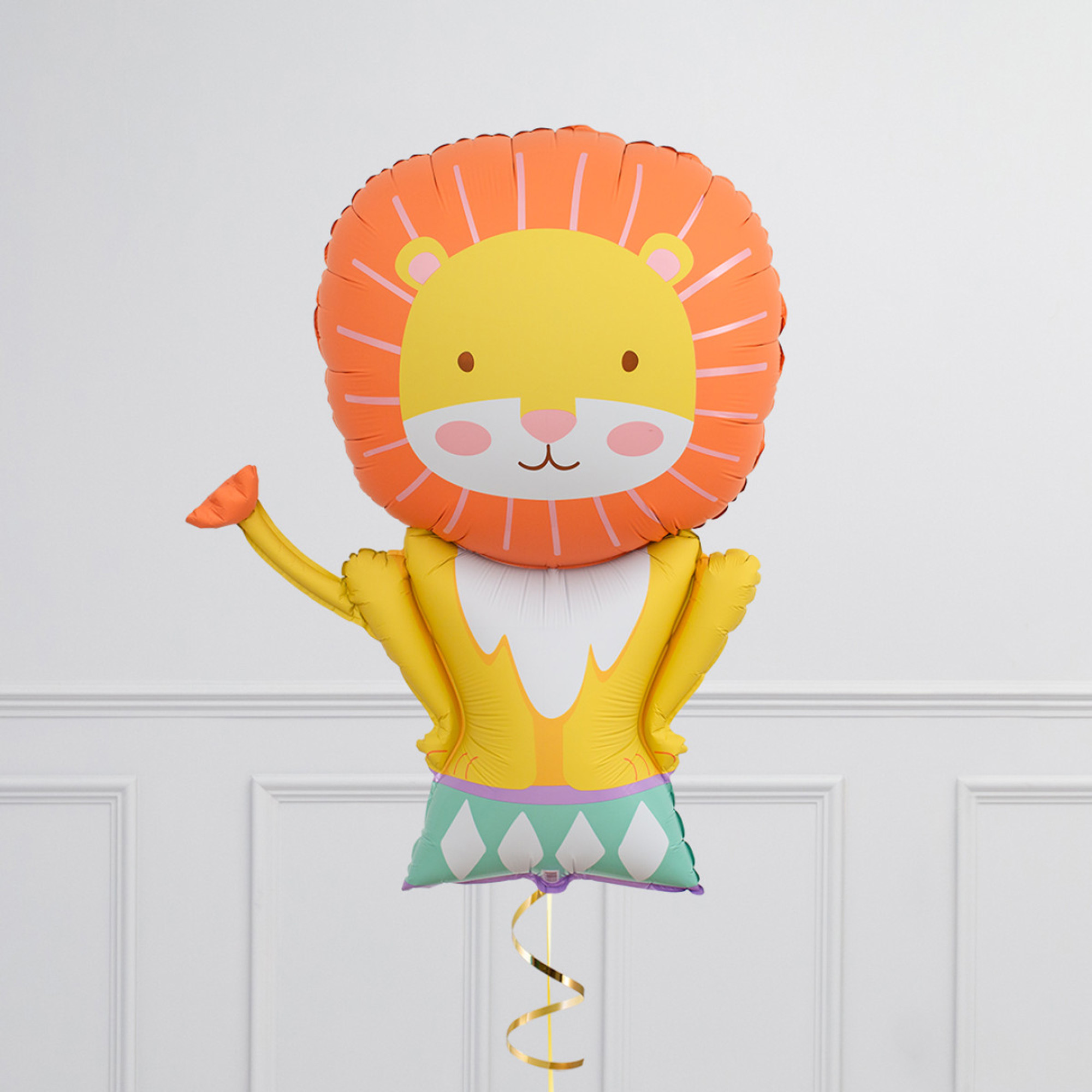 Circus Lion Birthday Supershape & Foil Balloon Package - Delivered Inflated!