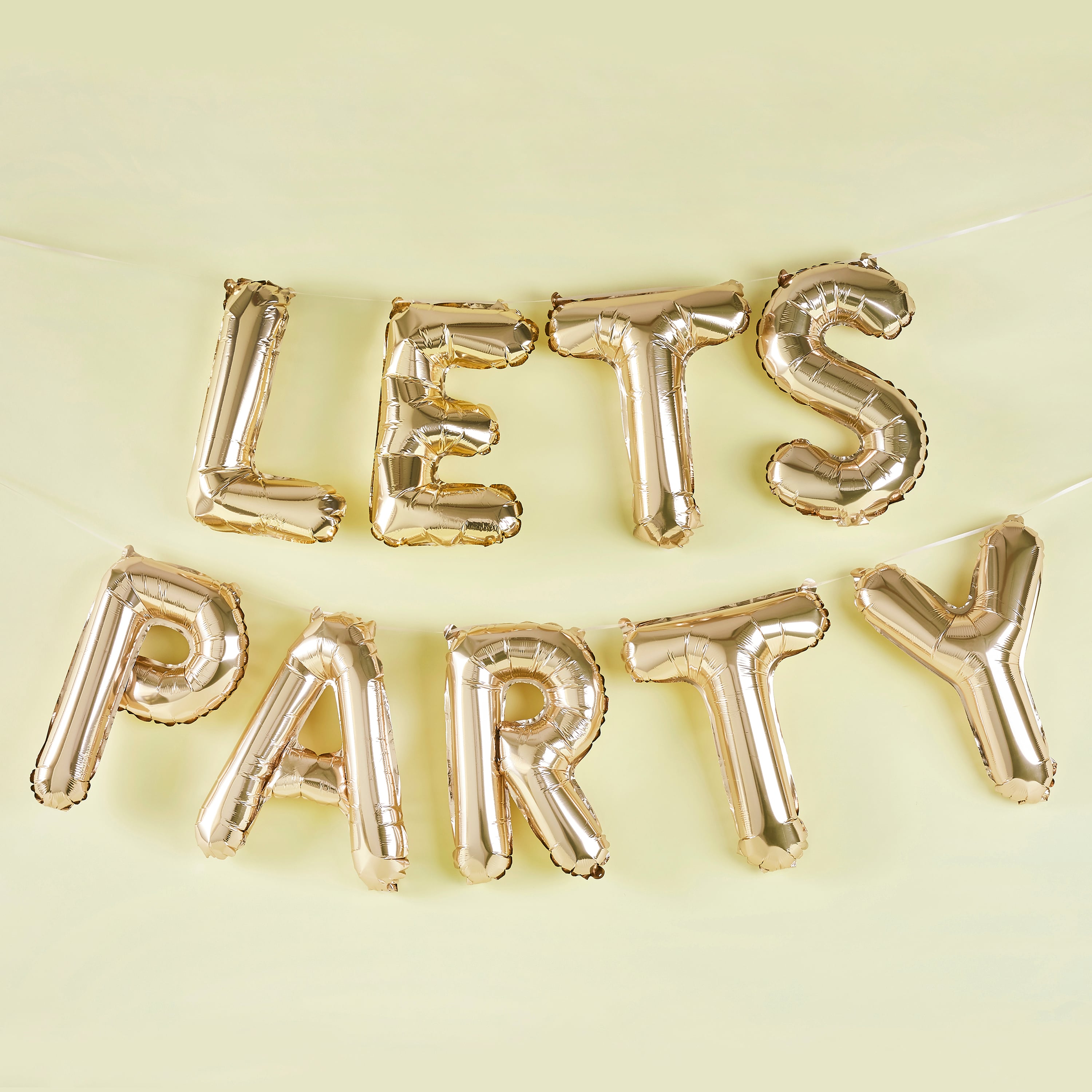 Metallic Gold Lets Party 16 Foil Balloon Garland