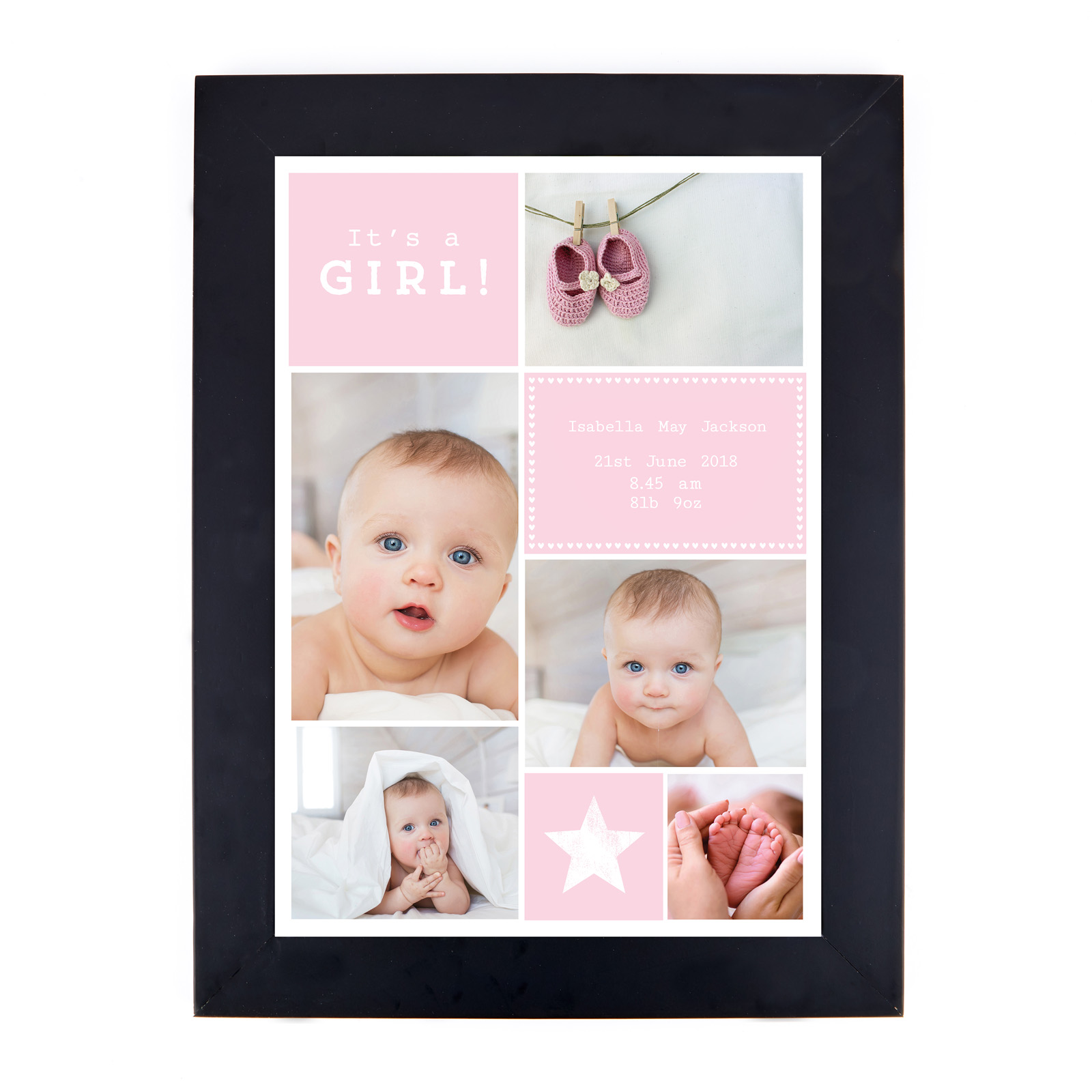 Personalised New Baby Photo Print - It's A Girl!