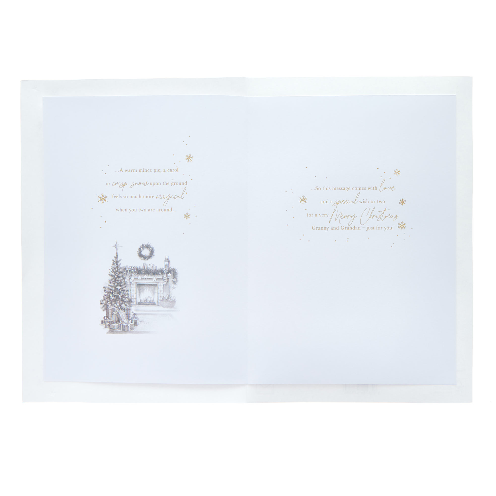 Granny & Grandad Fireplace Sketch Christmas Card