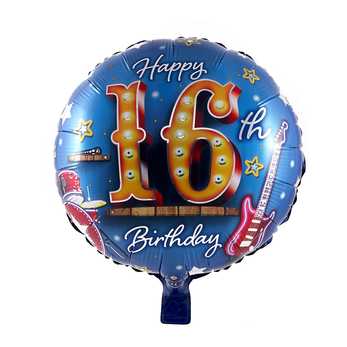 16th Birthday Guitar Foil Helium Balloon