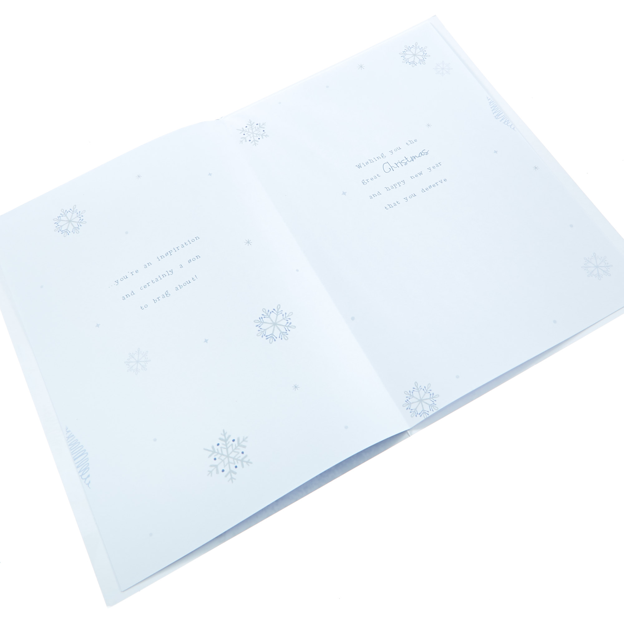 Christmas Card - Son Shimmering Snowflakes 