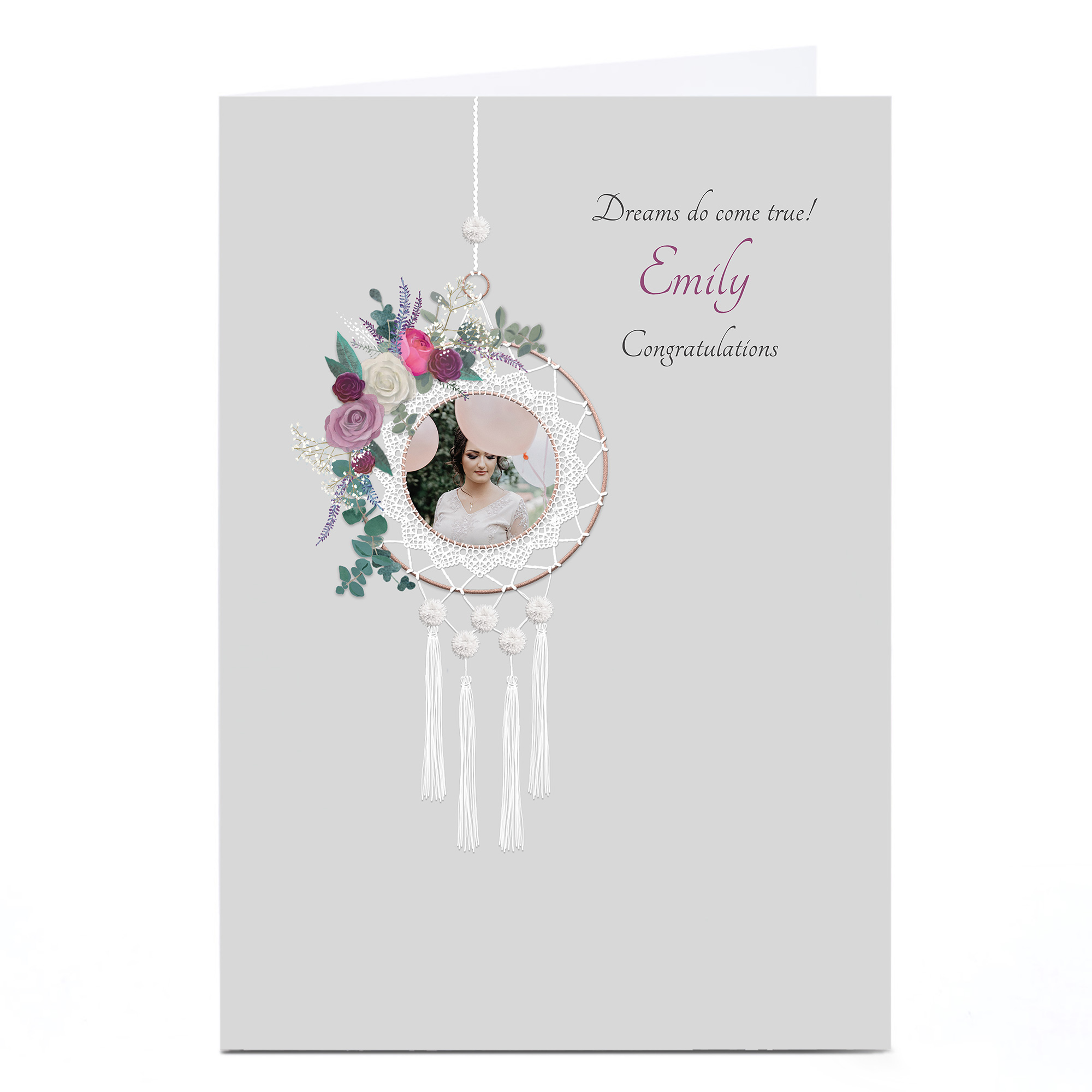 Personalised Kerry Spurling Congratulations Card - Dreamcatcher