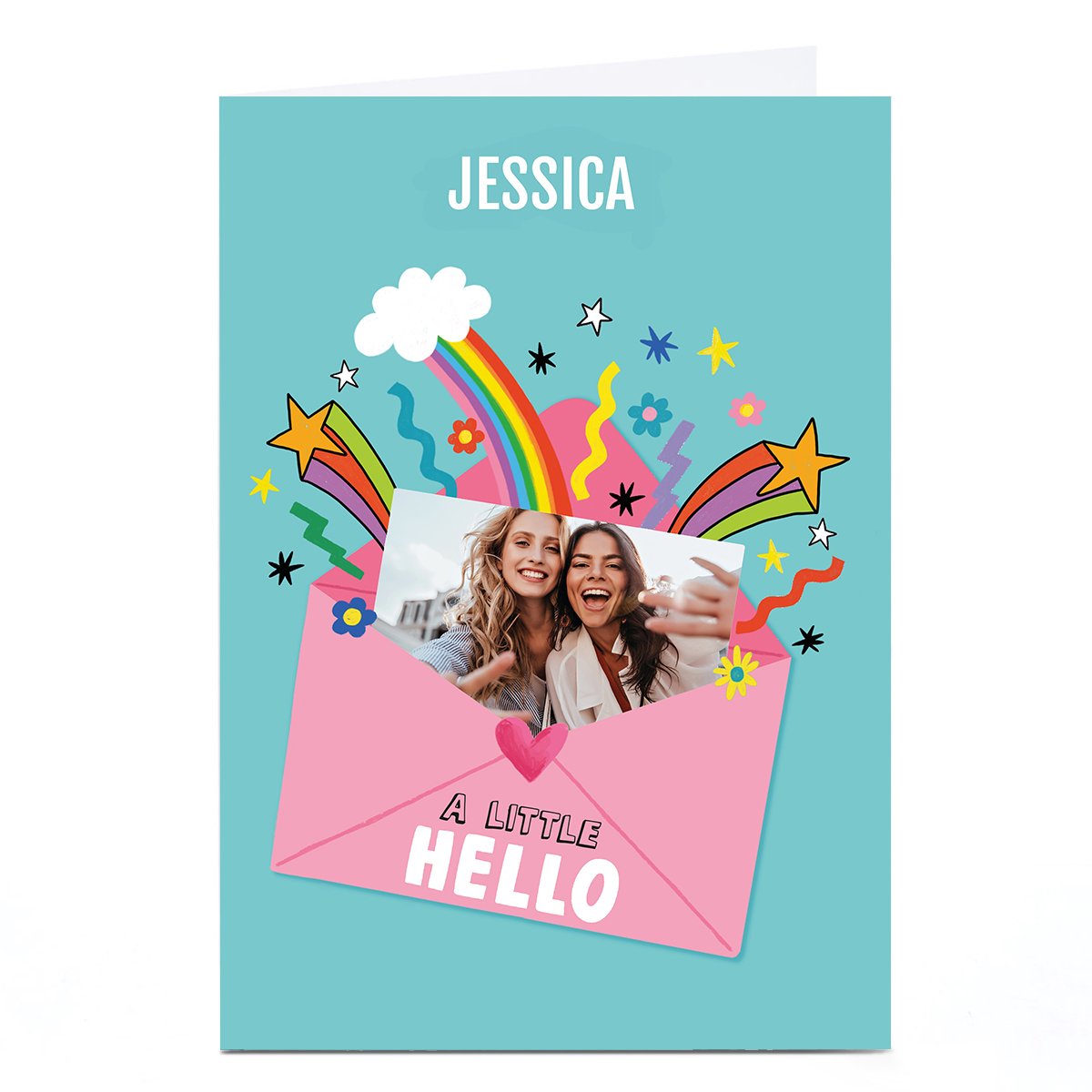 Personalised Cheerful Photo Card - Hello Envelope