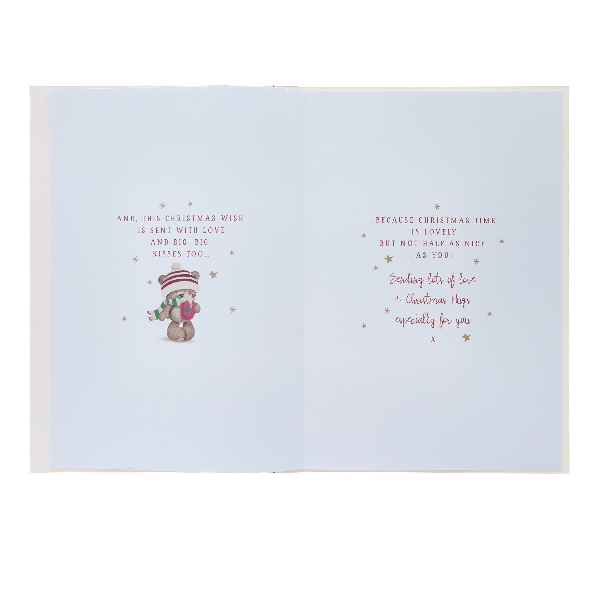 Niece December's Here Hugs Christmas Card