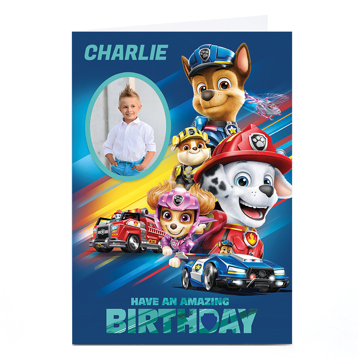 Photo Paw Patrol Movie Birthday Card - Amazing Birthday