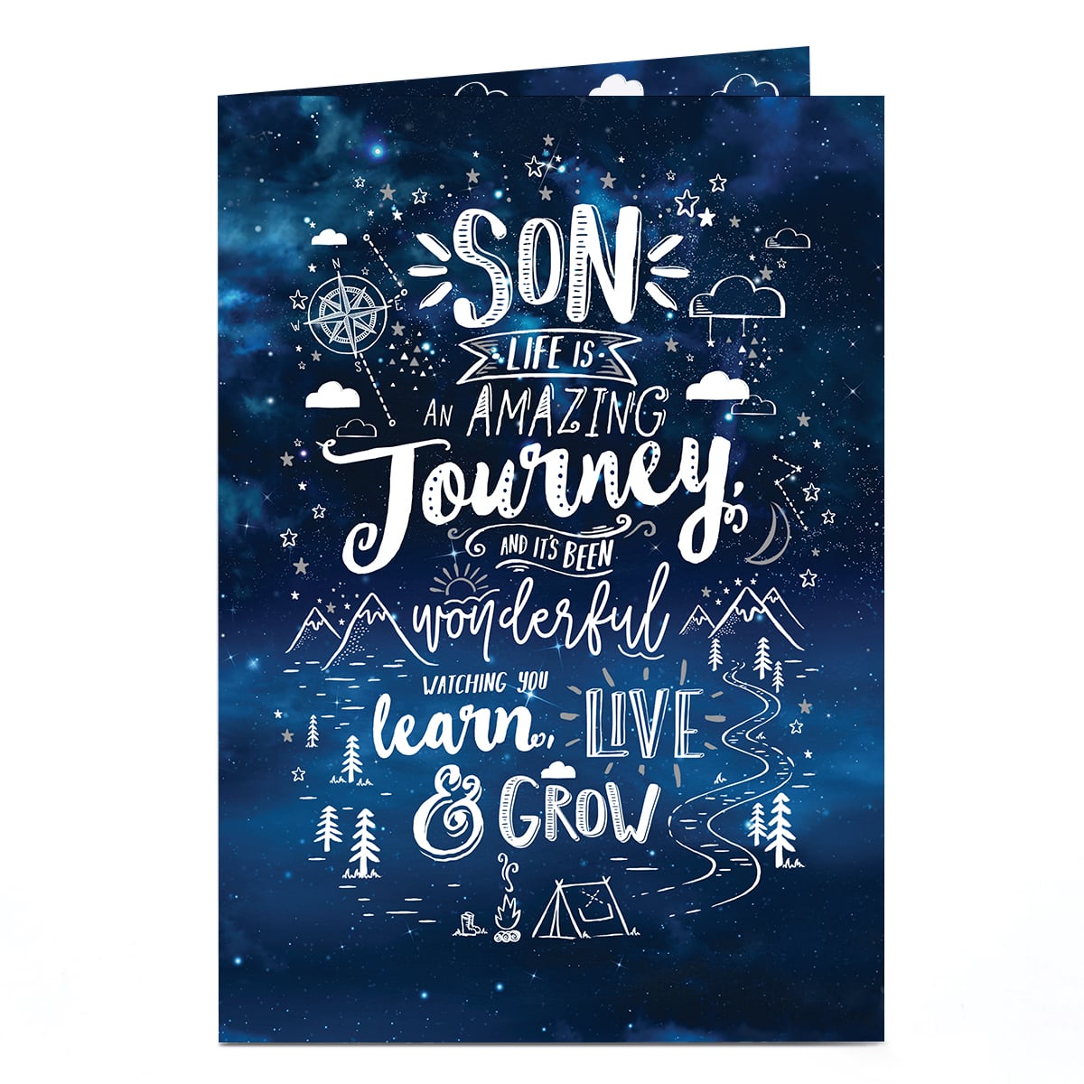Birthday Card - Watching You Learn Live and Grow, Son