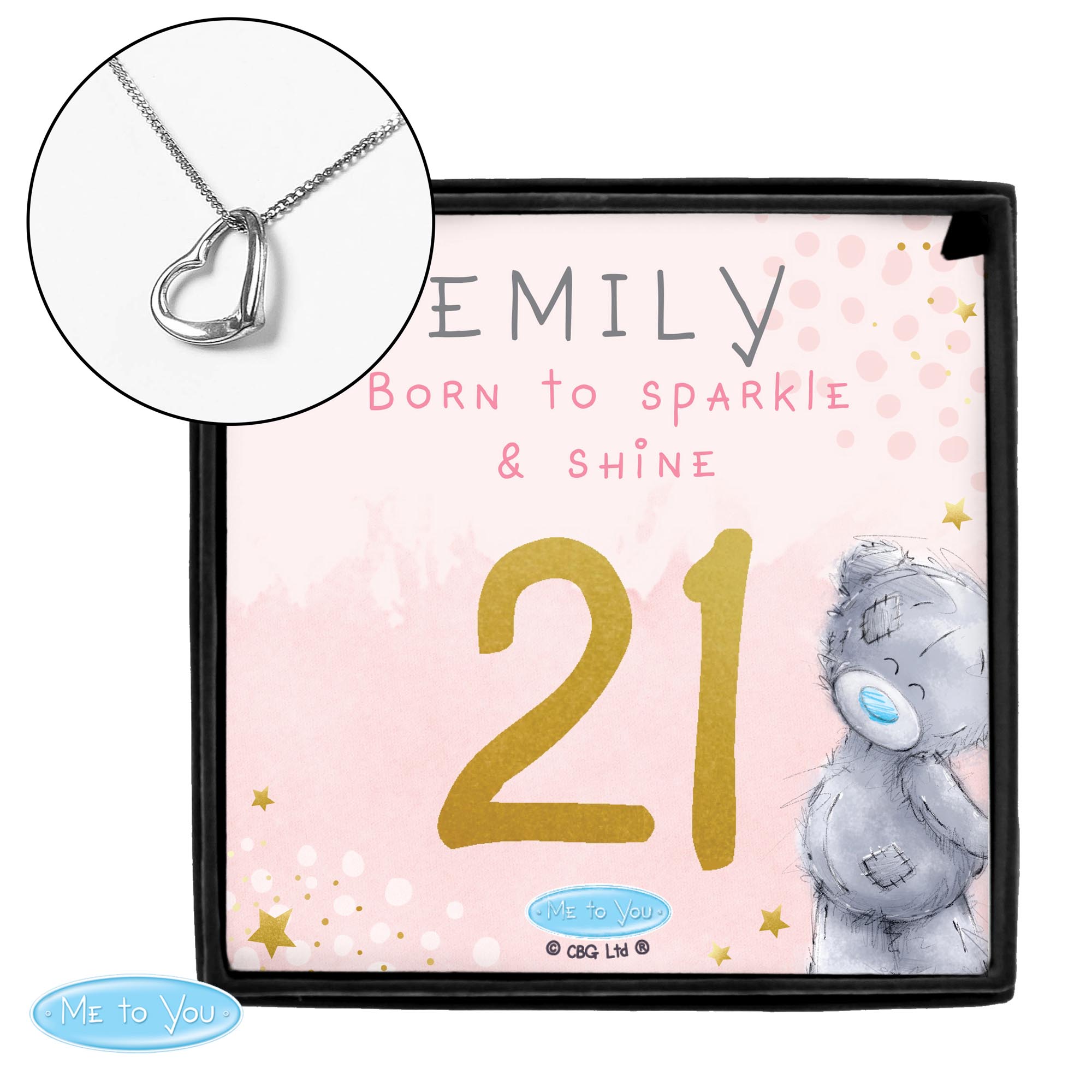 Personalised Me To You Birthday Silver Tone Necklace & Box