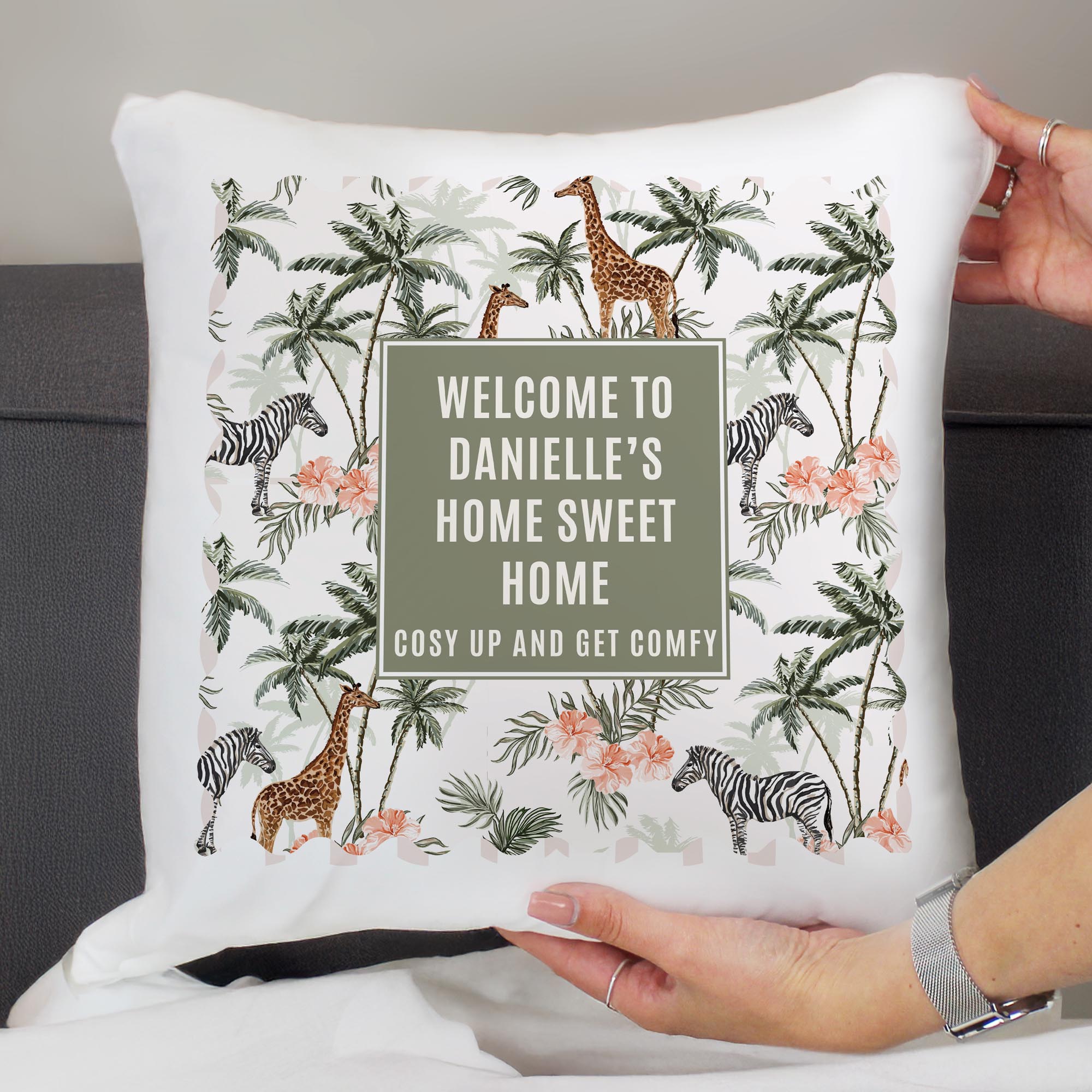 Personalised Jungle Print Cushion