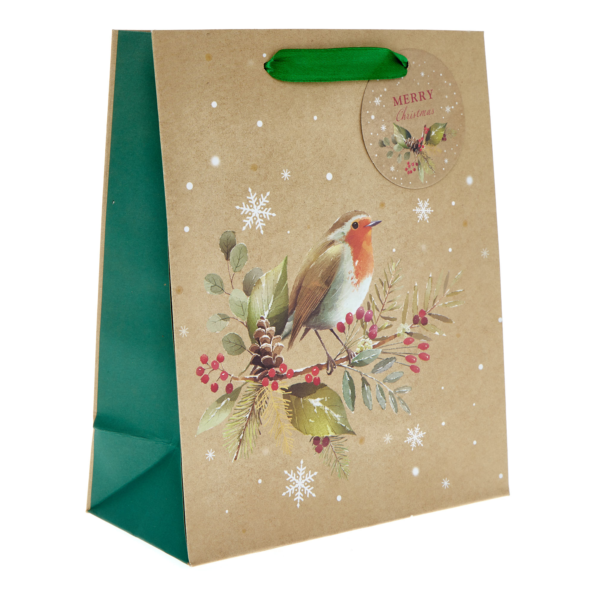 Medium Portrait Kraft Robin Gift Bag