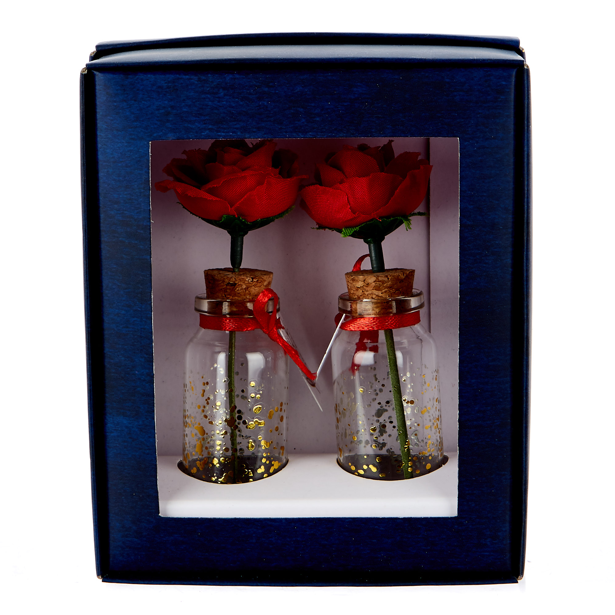 Rose In A Jar Valentine's Day Ornaments - Set Of 2
