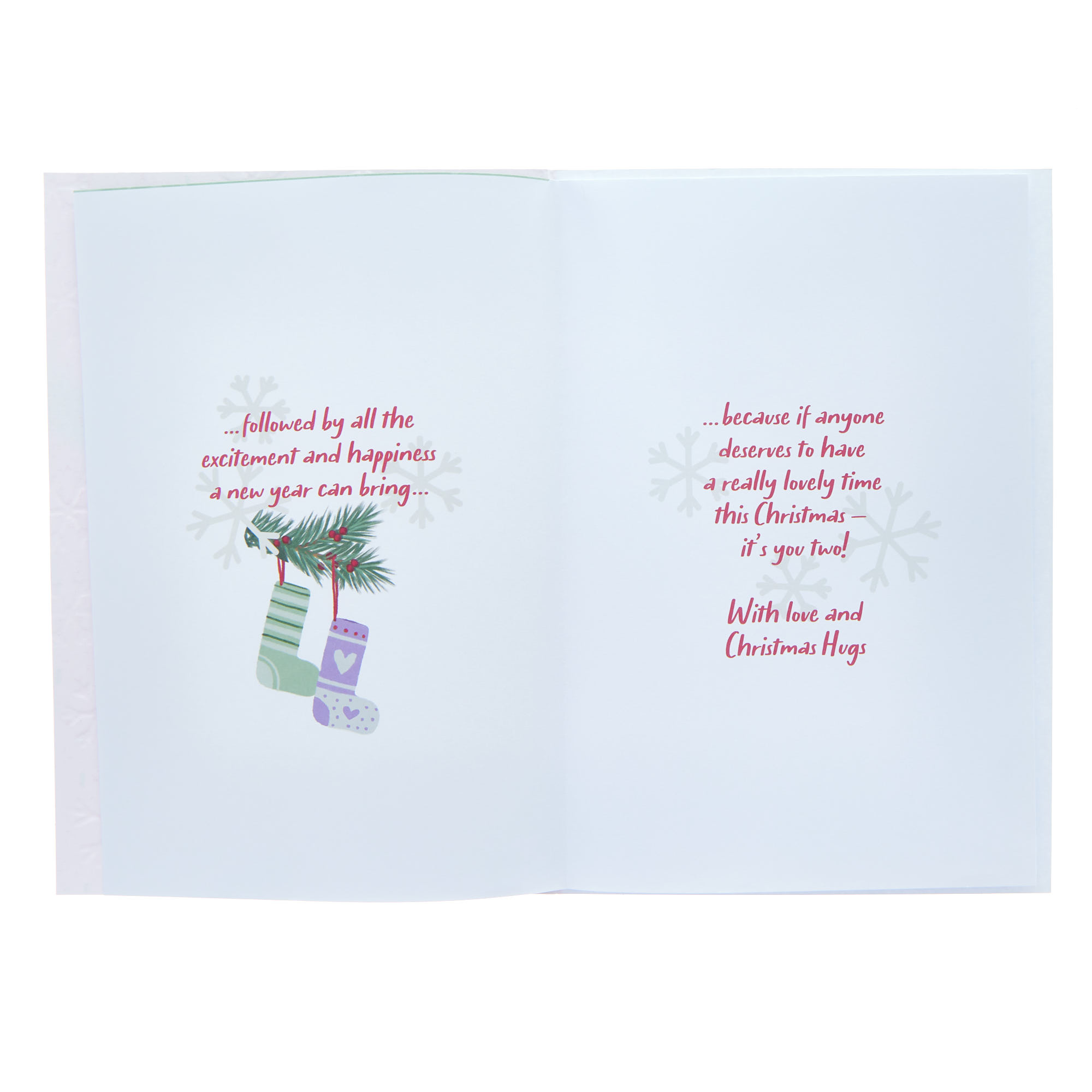 Son & Girlfriend Hugs Christmas Card