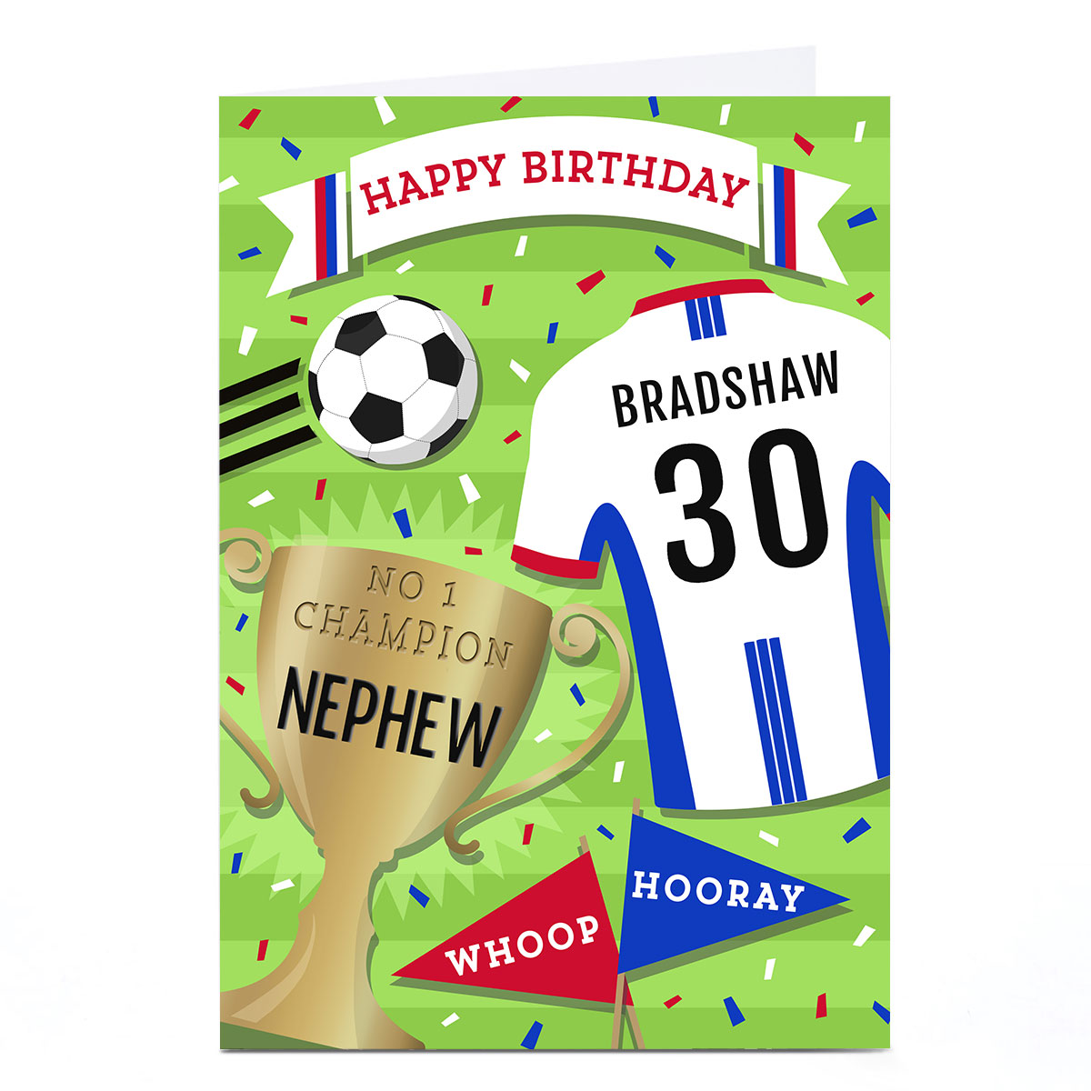 Personalised Birthday Card - Football Shirt, Editable Age
