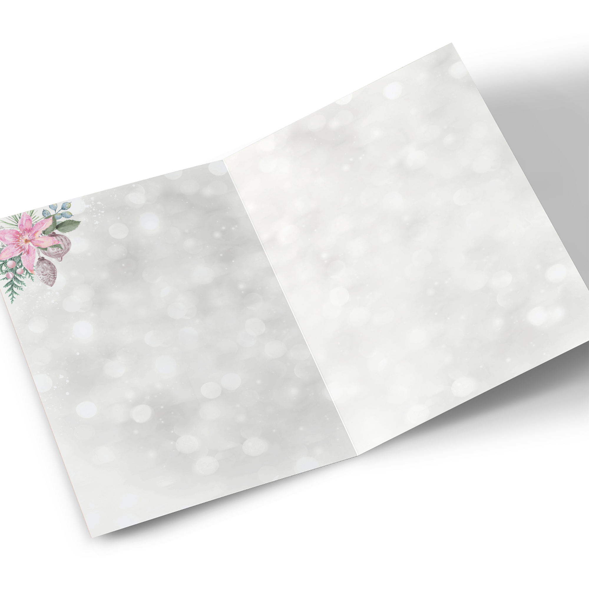 Personalised Christmas Card - Wonderful Wife, Grey, Pink Flowers