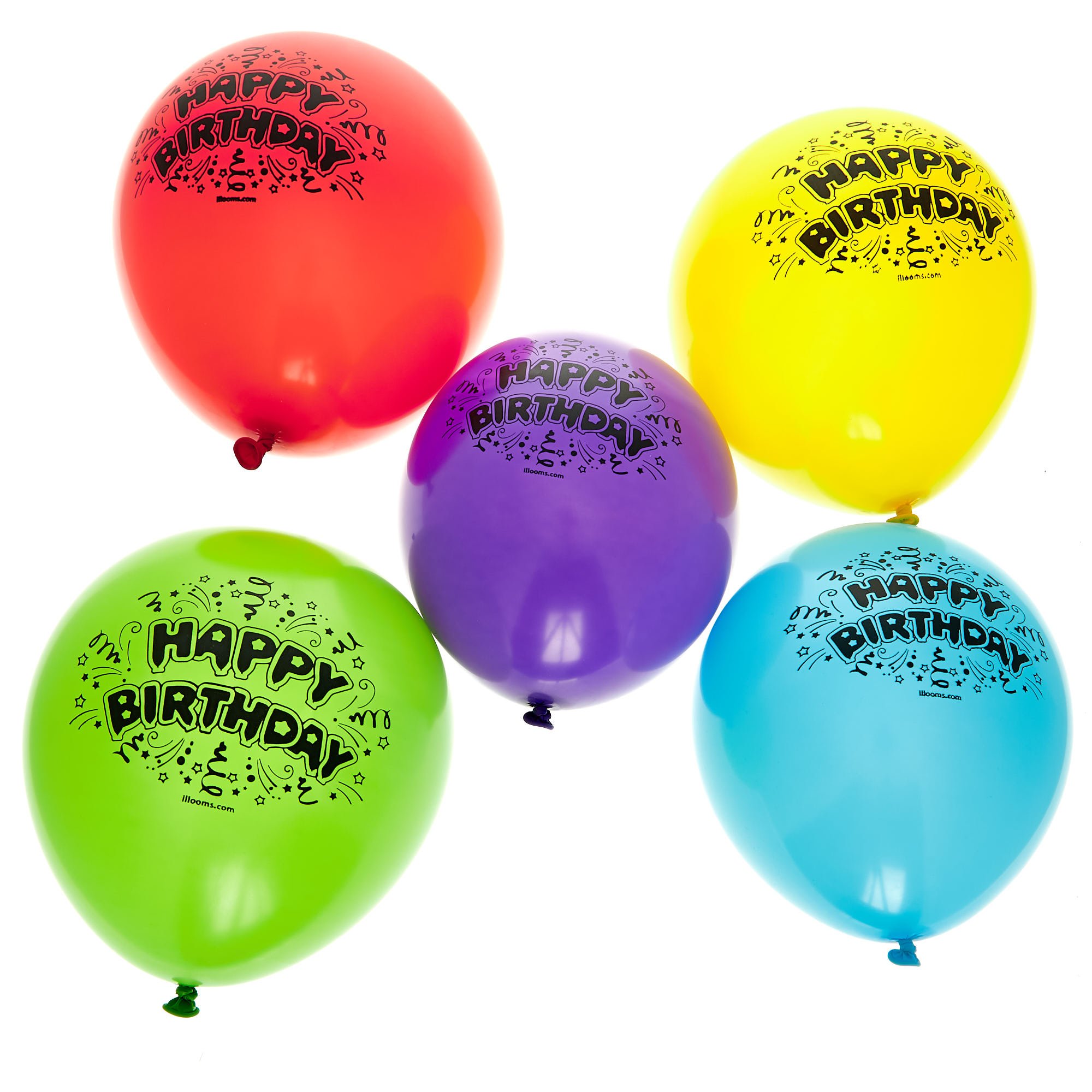 Latex Illooms Happy Birthday Light-Up Balloons - Pack of 15