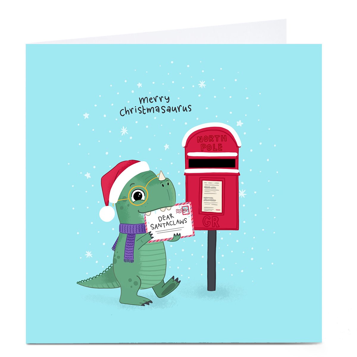 Personalised Blue Kiwi Chrismas Card - Santaclaws
